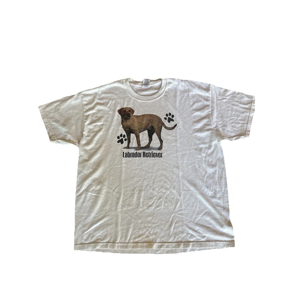 Vintage Impulse Wear Shirt Mens XL White Labrador Retriever Graphic Jerzees